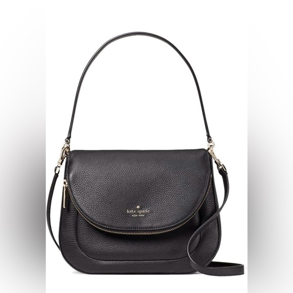 Kate Spade Leila Soft Pebbled Leather Medium Flap Shoulder Bag Women's Handbag - Picture 2 of 11